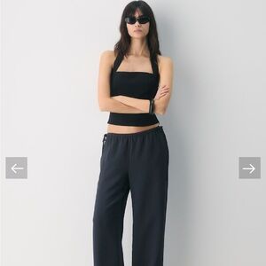 Aritzia - Artisan Pants -Wide Leg Drawstring Pants - Navy